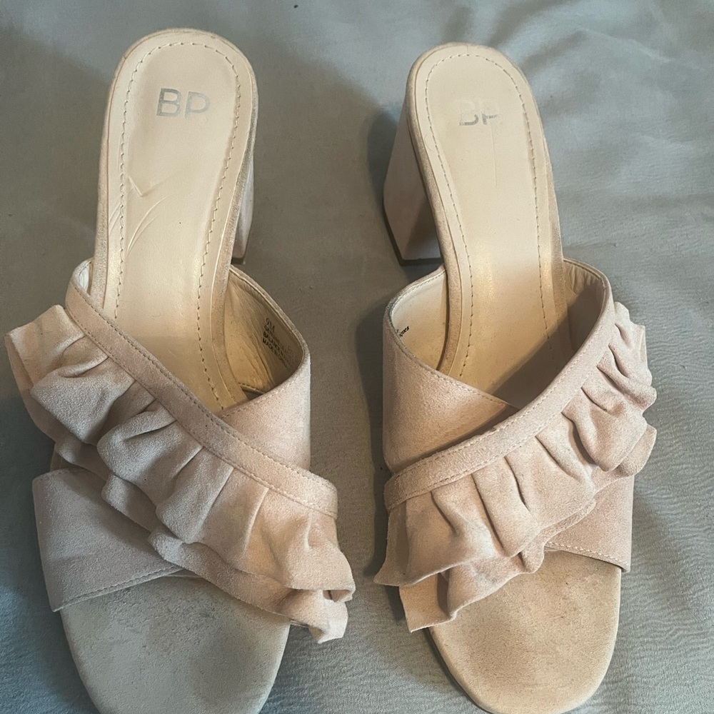 BP  beige suede sandals, gently worn  size 9